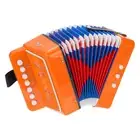 Accordion 10 Keys Button Accordion Mini Musical Instrument Gifts Orange