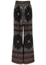 Zimmermann Double Tuck Printed Wide-leg Trousers - Black And White - 1 (UK 10 / S) 1 (UK 10 / S)