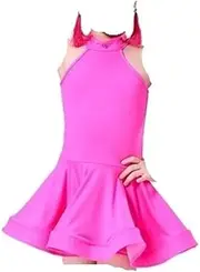 [Generic] Pleated Skirt Latin Dance Dress Latin Dress Costume for Girls Ballroom Costume Salsa Rumba Cha Cha Tango Stage