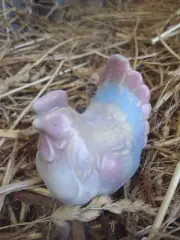 Latex hen mold plaster cement chicken casting rubber mould 3" x 2.5"