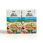 2-Pack Quaker Instant Breakfast Oatmeal, Lower Sugar, Apples & Cinnamon.
