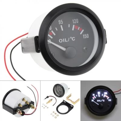 2" 52mm Digital LED Fahrenheit Water Temp Temperature Gauge White US