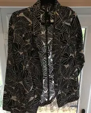 Stunning Atmosphere Ladies Jacket, Size14 Black & White Leaf pattern