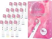 [Irfatu] Individually Packaged Replacement Toothbrush Heads for Oral B Braun,Professional Electric Toothbrush Heads Compatible with Oral B Pro 1000/3000/ 5000/7000//8000 ect（16 PCS）