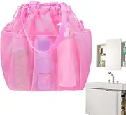 [Generic] Mesh Shower Bag - Mesh Portable Shower Bag | Quick Dry Hangable Shower Tote Bag | Quick Dry Shower Tote Bag For College Dorm Room, Large Capacity Shower Bag For Bathroom Gym Swimming Travel