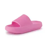 CUSHIONAIRE Feather Slides – Comfortable Cloud Cushion House Slippers for Women,