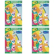 4x 18pg Crayola 30x47cm Peppa Pig Giant Colouring Pages Activity Kids 3y+