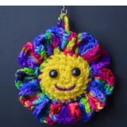 Handmade Sun Flower Plushie Keychain Charms