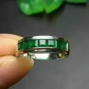 2Ct Princess Lab-Created Emerald Men's Wedding Fancy Ring 925 Silver Gold Finish
