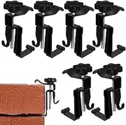 Paifeancodill 6Pcs Iron Brick Wall Hooks, Black, No-Drill, Heavy Duty, Adjustable, Indoor/Outdoor