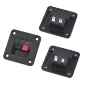 Single Row Red Black 2 Position 2 Terminals Push in Jack Speaker 3pcs