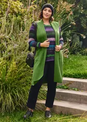 [Virtuelle] Taking Shape Soft Touch Knit Pocket Vest Size 16 in Green, Viscose - Plus Size Women's Clothing Sweet Pea Green