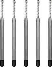 Giantree 5 x Metal Ballpoint Pen Refills with Retractable Nib Universal Rollerball Gel Pen Refills for Black Ink 0.7 mm Medium Point for Ballpoint Pens Replaceable Hand Refills (Black)