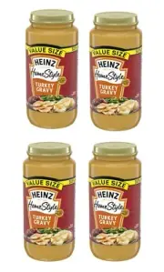 Heinz HomeStyle Turkey Gravy, 4-Pack Value Size, 18 oz Jars – Made w/Real Turkey