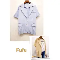 在飛比找蝦皮購物優惠-日系休閒 Fufu男女休閒服飾 開釦棉麻西裝外套