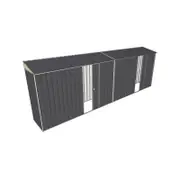 Build-a-Shed 0.8 x 6 x 2m Skillion Shed with Dual Single Sliding Side Doors - Grey