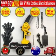 36V 8" Mini Cordless Electric Chainsaw 2XBattery 36V Wood Cutter Rechargeable