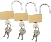 3Pcs Copper Padlock Set with Keys Durable Keyed Locks for Outdoor Fence Garage Doors and Windows Resistant and Versatile Security