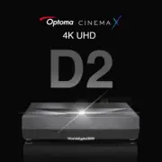 Optoma D2 4K Ultra Short Throw Laser Projector 3,000 Lumens HDR 10 120Hz -Black-