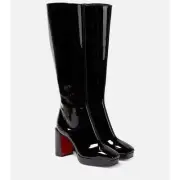 christian louboutin alleo botta 90 patent tall boots black EU39/US9