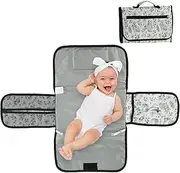 Portable Baby Changing Pad Foldable Change Pad Waterproof Wipeable Diapers Changing Mat for Outdoor Travel Baby Shower (Green rabbit, 1pc)