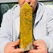 770g Natural Bumblebee Ocean Jasper Quartz Crystal Tower Point Obelisk Healing