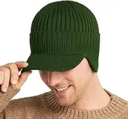 [Rayson] Men's Winter Hat Knitted Hat Winter Warm Soft Hat with Fleece Lining Ear Hat Men Women Autumn Winter Outdoor