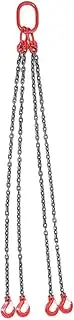 Obstacle car Lifting Chain Sling - 4 Legs Lifting Chains, 8mm X 1m Hanging Lift Chain, 4 Legs Chain Sling with Sling Hook G80, Heavy Duty 5 Ton with Hooks, Engine Chain Hoist Lifts Breakdown car