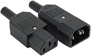 Mdeper C13 C14 Power Plug AC250V 10A 3 Pins Terminals Panel Mount IEC C14 Male C13 Female Inline Adapter Plug Power Socket Connectors
