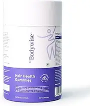 Be Bodywise Biotin Hair Gummies | No Added Sugar | High Potency Biotin Supplements | Delicious Strawberry Flavored Gummies | Added Zinc & Multivitamins | 30 Day Pack | 60 Gummies