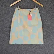 NEW Alannah Hill Womens Skirt Size 6 Blue Glitter Lurex Stretch