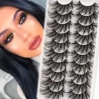 Lashes Fluffy Wispy Faux Mink Eyelashes Criss-Cross False Lashes 10 Pairs Pack F