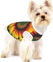 Rainbow Sunflowers print Tshirts for Small Dogs Dog's Fashion Shirt Breathable Sleeveless Shirts for Small Dogs