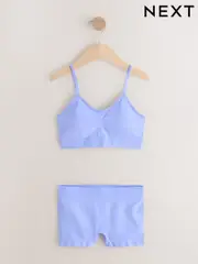 Purple Seamfree Crop Tops And Shorts 2 Pack Set (7-16yrs) (AA8143) | $26