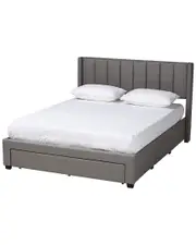 Baxton Studio Coronado Mid-Century Modern 3-Drawer Storage Platform Bed