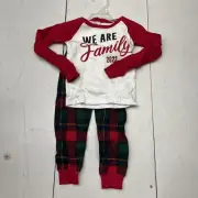 Children’s Place Plaid 2 Piece Christmas “22 PJ Set Unisex Kids Size 12-18M NEW