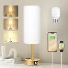 Fenmzee Gold Touch Lamp for Bedroom- 3 Way Dimmable Bedside Lamp USB C A Char...