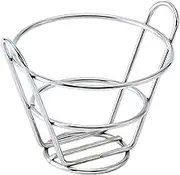 BIUDECO Practical Frying Food Basket Potato Chips Basket for Bar Snacks Storage French Fries Holder Silver