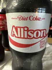 Share A Coke with Allison 2025 Personalized Gift Coca Cola Bottle 20oz Diet Coke