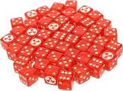 BCOATH Entertainment Dice Set 50pcs Solid Acrylic Dices Red Radiation Symbol for Parties