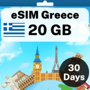 eSIM Greece - 20 GB - 30 Days - Travel eSIM | QR code activation