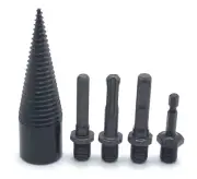 Firewood Drill Bit Wood Log Splitter,5 PCS Kindling Splitting Drills Wedge