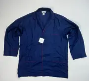 Christian Dior Pyjama Mens Large 100% Silk Button Shirt NWT Navy Nightwear