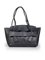 Black Leather Arco Tote