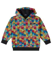 [Balmain Kids] Balmain Kids Monogram cotton jersey hoodie Y 10 multicoloured