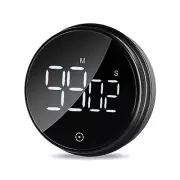 Magnetic Digital Kitchen Timer, Large LED Screen Timer with 3 Volume Black
