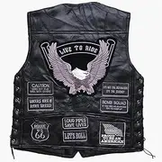 Men's Leather Vest Retro Casual Spring Summer Biker Jacket Leather Black Biker Jacket Retro Men's Biker Leather Vest Men's Motorcycle Leather Vest (Color : Black, Size : XX-Large)