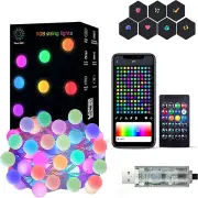 iDeal LED APP Smart Festival Decoration Small White Ball USB Magic Color Point Control Light String Villa 8 Function Lea