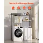 Over Washer Dryer Storage Shelf Two Row Five Tier Rack Black Laundry Organizer