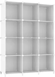 Cube Storage Organizer Storage 12 Cube Bookshelf DIY Plastic Closet Clothes Stor